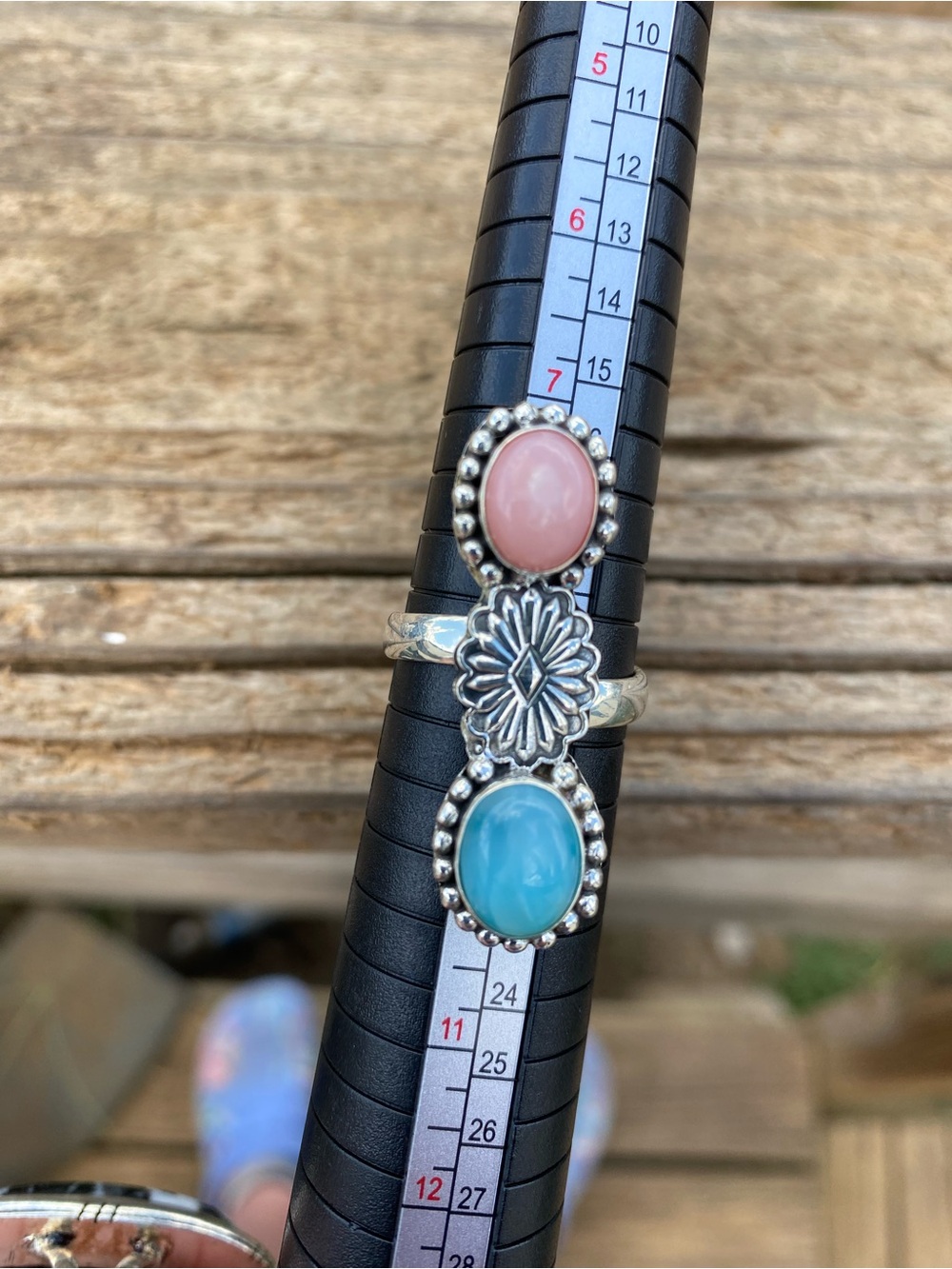 Pink conch & Larimar